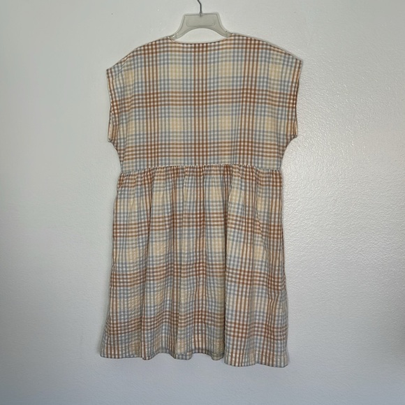 Madewell Cap-Sleeve Button-Front Mini Dress in Plaid Size Large - Picture 8 of 8